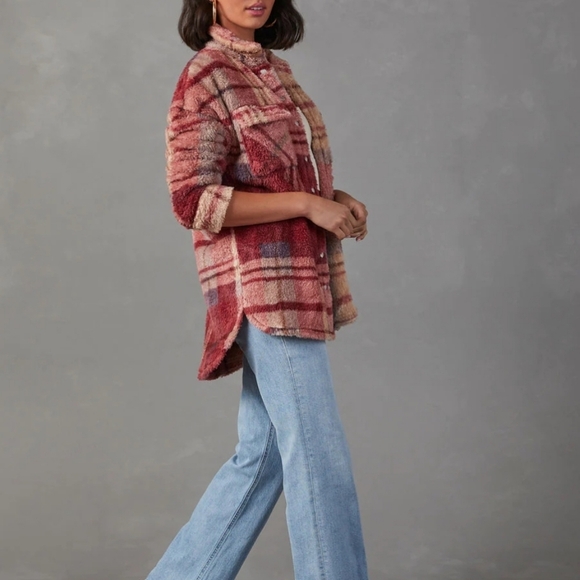 Vici Skylar Rose Mendocino Plaid Soft Knit Jacket NEW - Picture 2 of 9